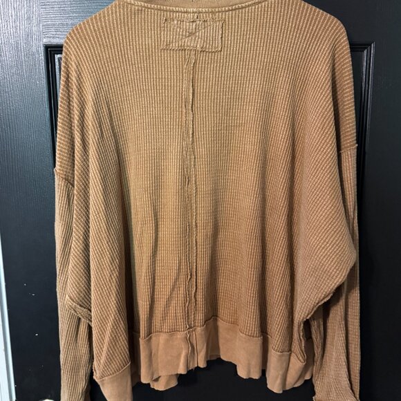 We the Free Womens Oversized Tunic Tee Mustard Yellow Brown Small - Picture 3 of 3